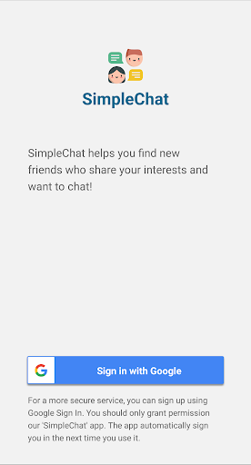 Android application Simple Chat screenshort