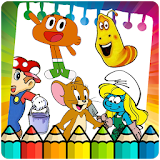 Cartoons hero coloring pages icon
