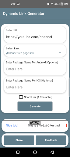 Firebase Dynamic Link Generator