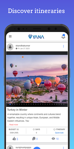 Android application YANA: Your Travel Companion screenshort