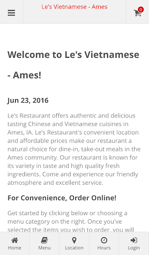 Android application Le's Restaurant Online Order screenshort