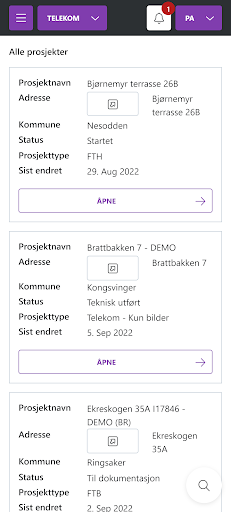 Android application Dokflyt Telekom screenshort