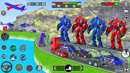 Robot Car Transport Truck Game