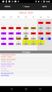 Dienstplan-Kalender