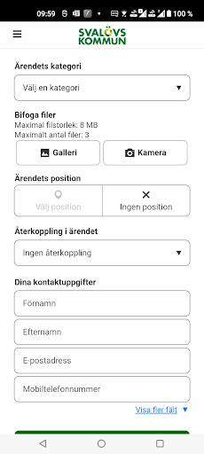 Android application Felanmälan Gata & Park screenshort