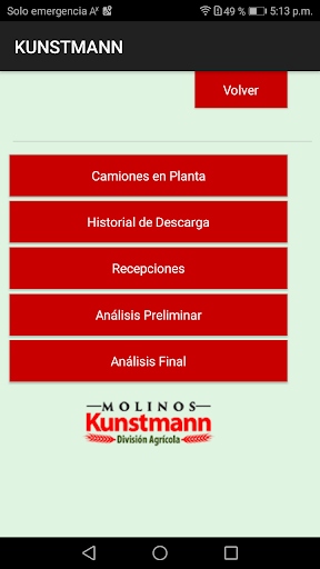 Android application KUNSTMANN Proveedores Trigo screenshort
