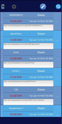 Android application G Price Tracker screenshort
