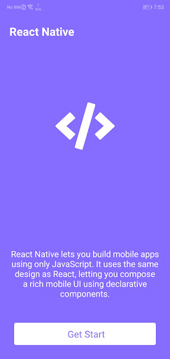 Android application React Native: Charts component screenshort