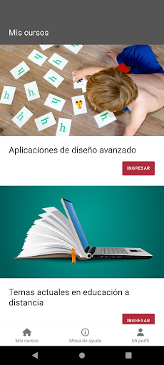 Android application iCursos screenshort