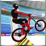 superhero BMX bicycle stunts track icon
