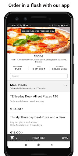 Android application Stone Pizza Company screenshort