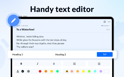 Screenshot of Notepad, Notes, Easy Notebook
