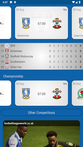 Android application Sheffield Wednesday Fan App screenshort