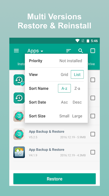 Download apk App Backup & Restore Pro