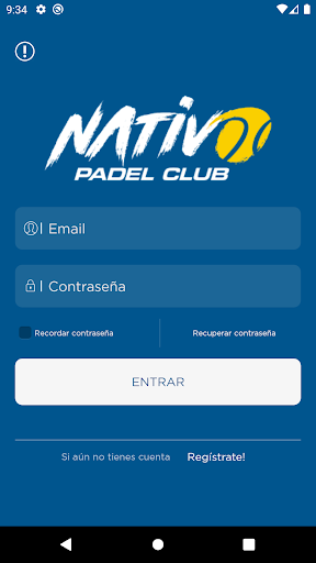 Android application Nativo Padel Club screenshort