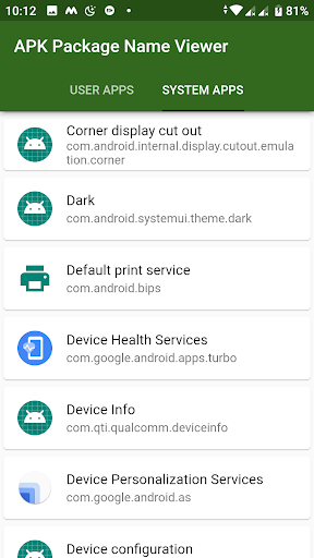 APK Package Name Viewer Screen 2