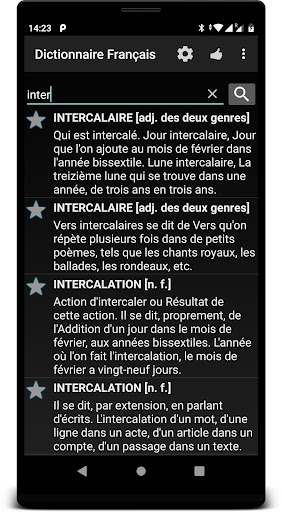 Android application Dictionnaire Français Hors-Lig screenshort