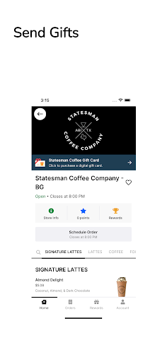Screenshot of Statesman Coffee Company