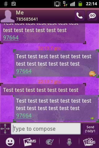 Purple Violet GO Theme SMS Screen 3
