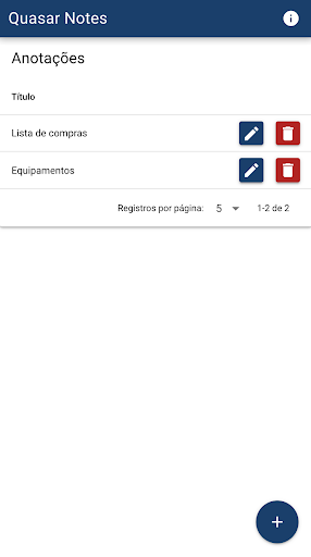Android application Quasar Notes screenshort