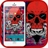 Red Skull Theme Cool Street Graffiti Art icon