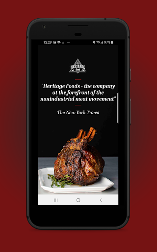 Android application Heritage Foods screenshort