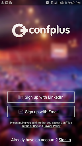 Android application ConfPlus screenshort