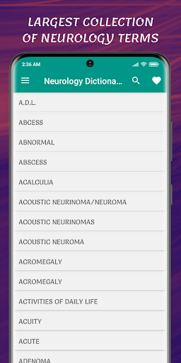 Android application Neurology Dictionary screenshort