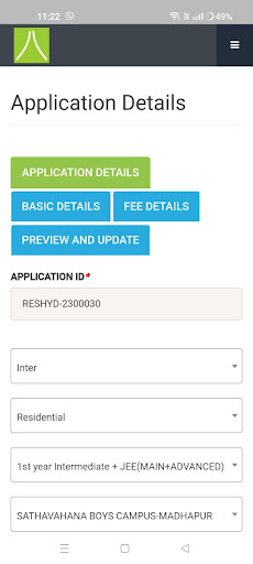 Android application Resoadmissions screenshort