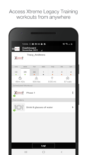 Android application Xtreme Legacy Training screenshort