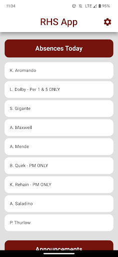 RHS Student App Screen 3