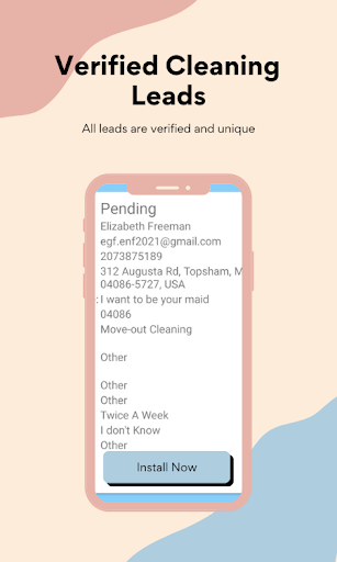 Cleaning Services leads - Job Screen 3