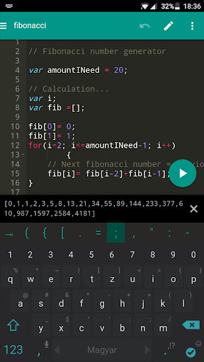 CODE: JavaScript Runner, Calcu Screen 2