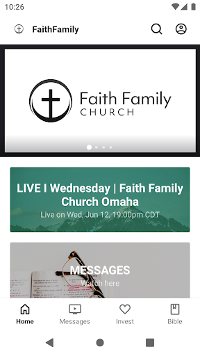 Android application Faith Family Church - Omaha screenshort