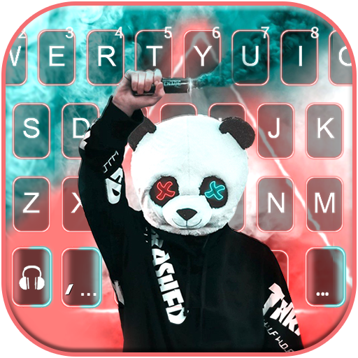 Panda Mask Smoke Keyboard Back logo