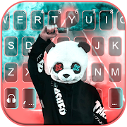 Panda Mask Smoke Keyboard Background