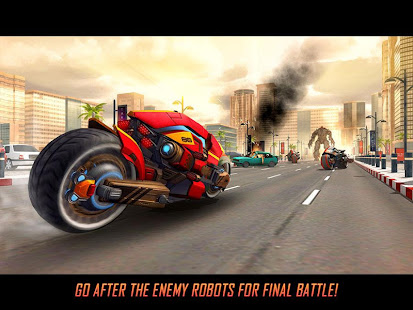 Real Flying Robot Bike : Robot Shooting Games banner