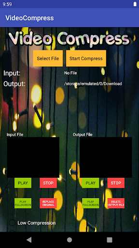 Android application VideoCompress screenshort