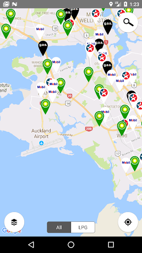 Android application Kiwi Fuelcards Station locator screenshort