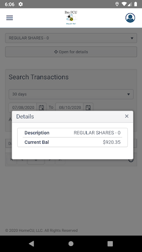 BEEFCU Mobile Banking Screen 3
