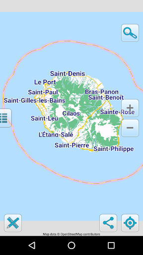 Android application Map of Reunion offline screenshort