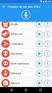 Changeur de voix : 8 voix disponible 