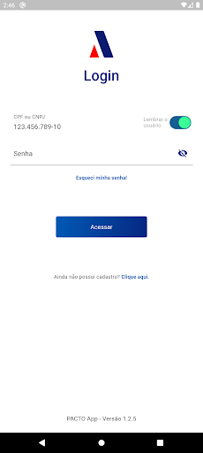 Android application Pacto screenshort