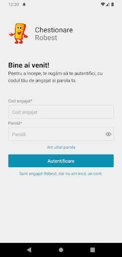 Android application Chestionare Robest screenshort