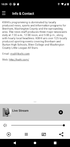Android application KWHI Radio screenshort