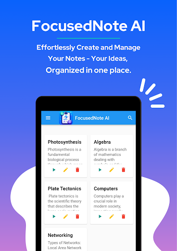 Android application FocusedNote AI screenshort