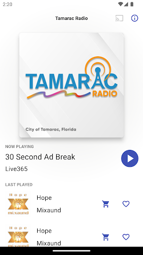 Android application Tamarac Radio screenshort