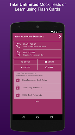 Android application Bank Promotion Exams Pro screenshort