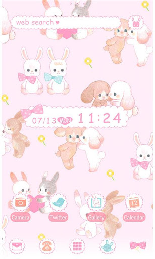 Android application Rabbit Theme-Little Lovers- screenshort