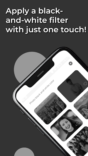 Android application Photo black and white color screenshort
